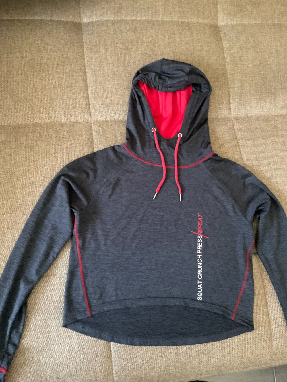 Atmosphere Women's Dark Gray Hoodie with Pink Accents
